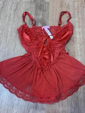Sugar Thrillz dolls kill red lace teddy spoiled but not rotten sold out sz xs